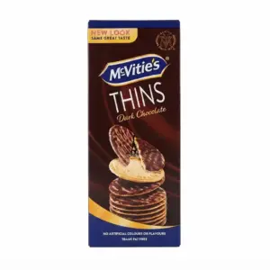 Biscuits Digestive Thins Chocolat Noir McVitie's.
