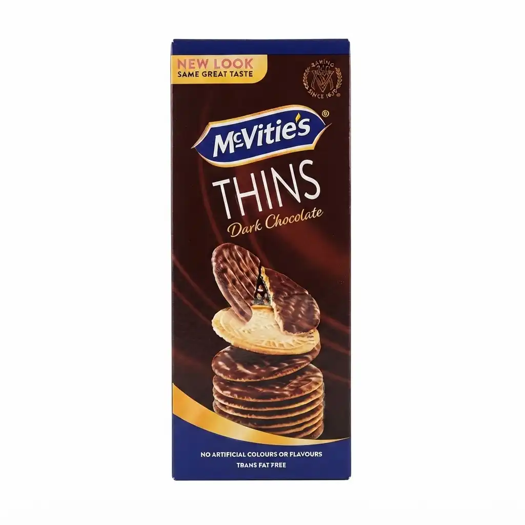 Biscuits Digestive Thins Chocolat Noir McVitie's.