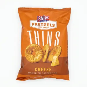 Snips Pretzels Thins Cheese.