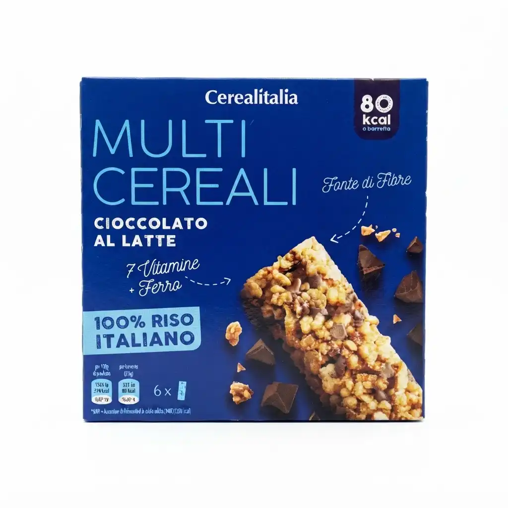 BARRE MULTI-CEREALES AU CHOCOLAT AU LAIT 6*21G CEREALITALIA