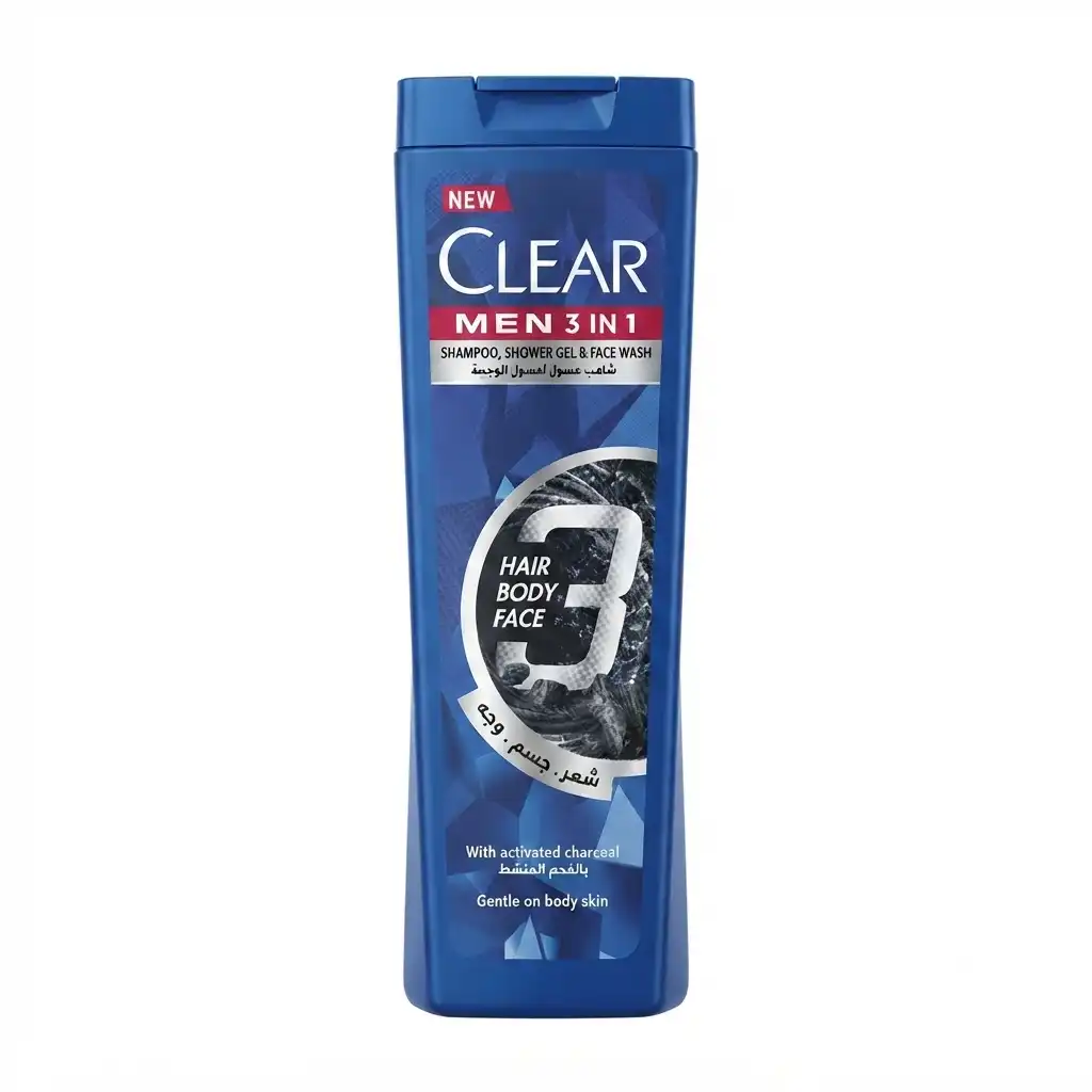 Clear Men 3-in-1 Shampoo, Shower Gel & Face