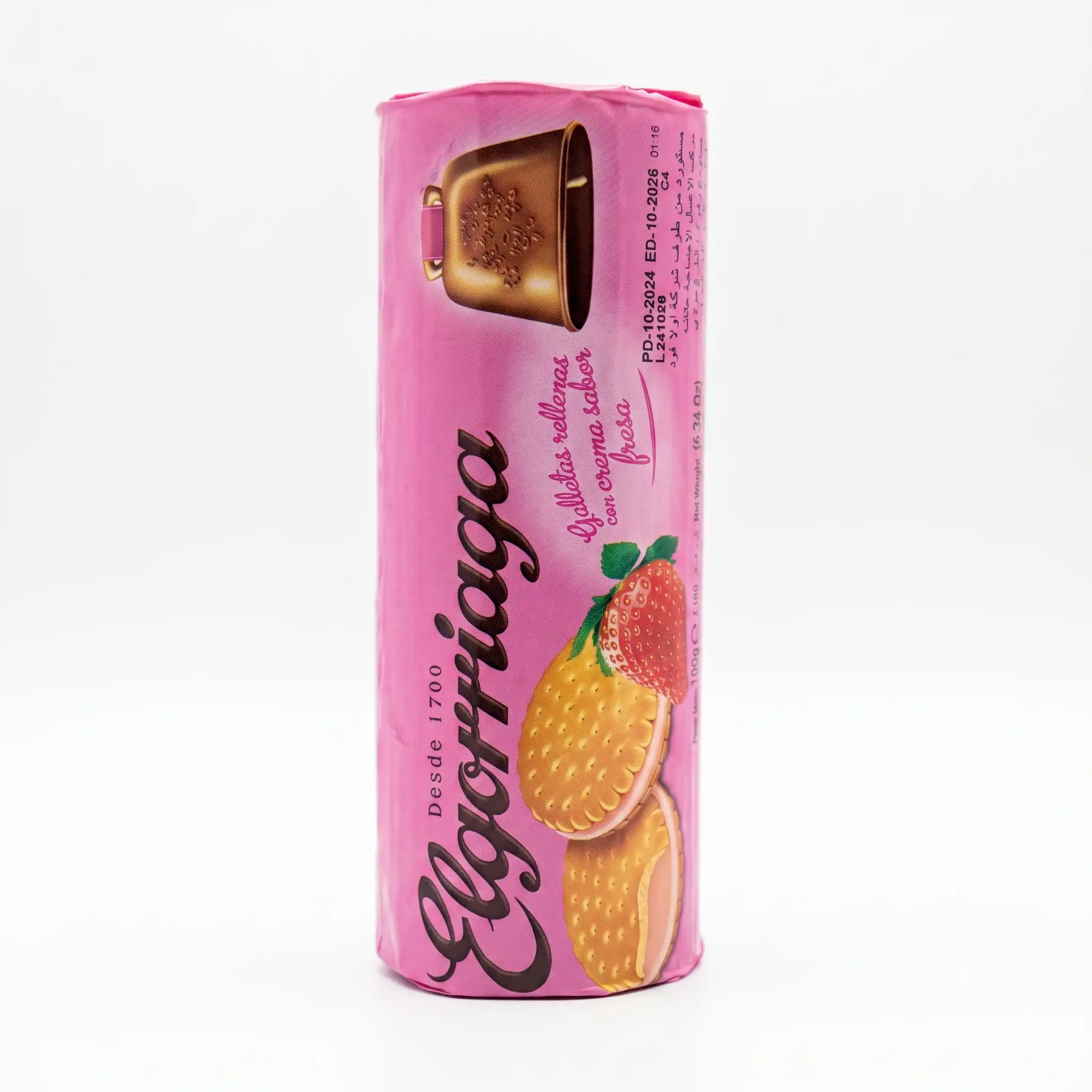 biscuits fourrés à la crème saveur fraise Elgorriaga 240G