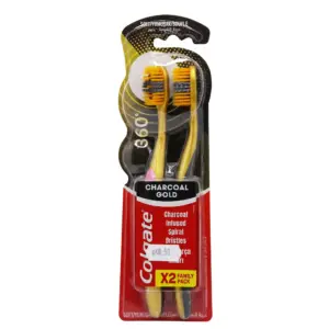 Colgate 360° Charcoal Gold Souple X2