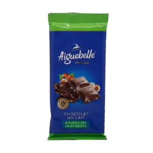 tablette de chocolat au lait fourré à la crème pistache