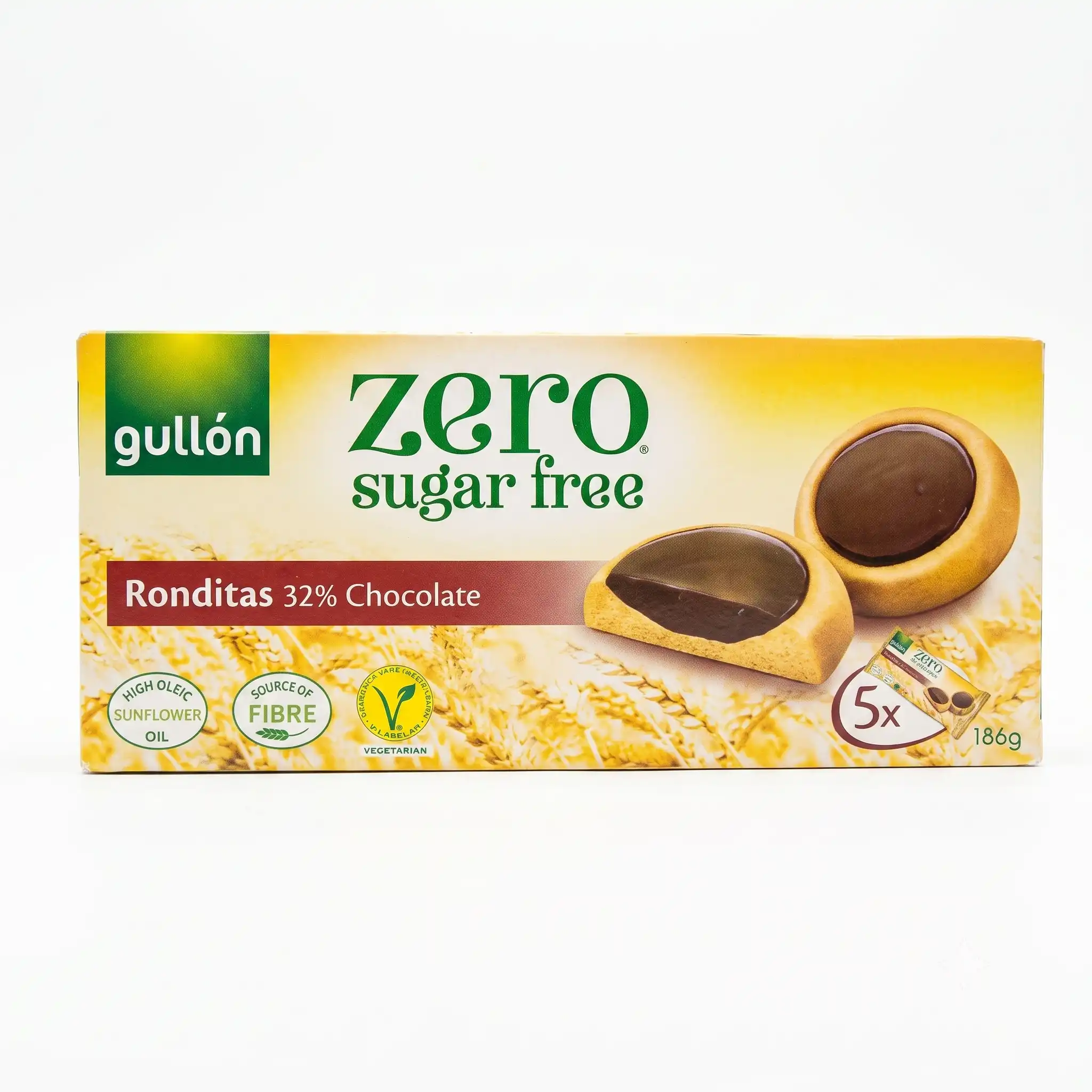 BISCUIT RONDITAS 32% CHOCOLATE SANS SUCRE 186G GULLÓN
