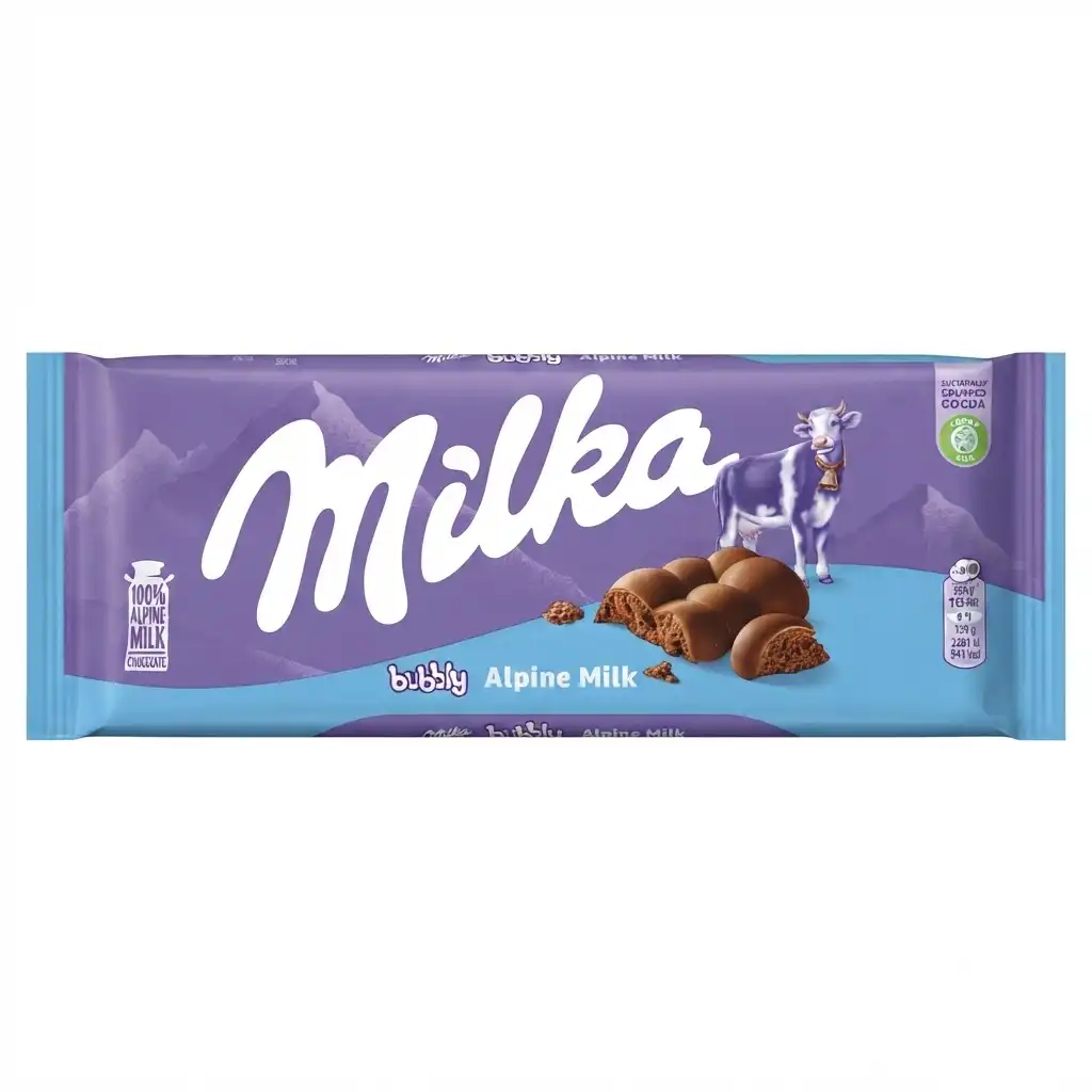 tablette de chocolat Milka Bubbly