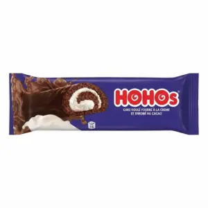 cake roulé fourré à la crème et enrobé au cacao Hohos