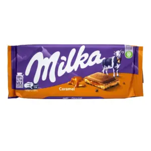 tablette de chocolat  Milka Caramel.