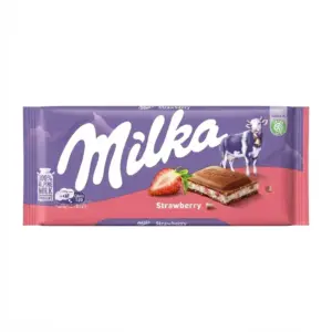 tablette de chocolat au lait Milka saveur fraise