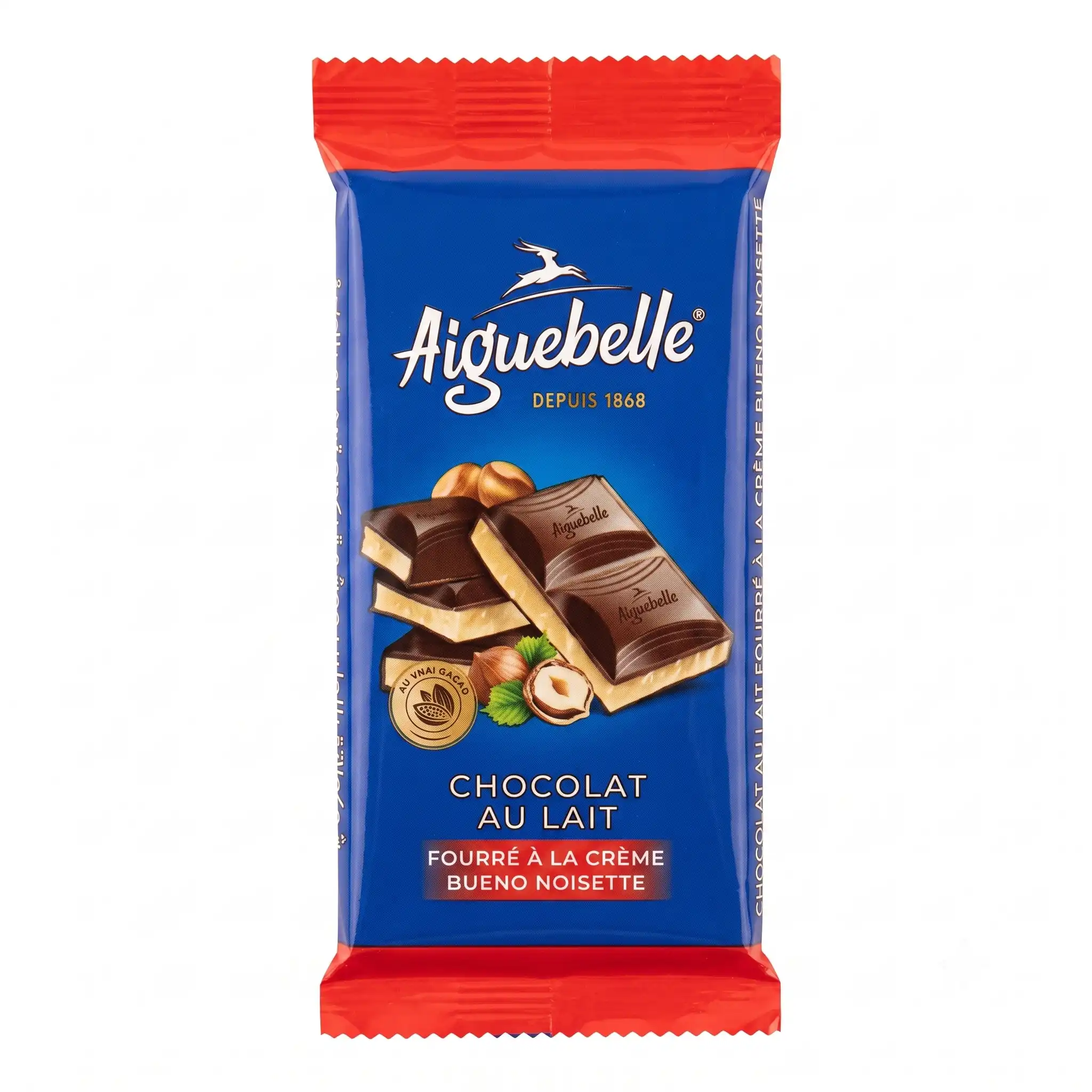 tablette de Chocolat au lait fourré à la crème bueno Aiguebelle