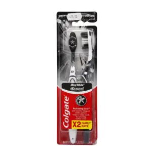 pack de 2 brosses à dents Colgate Max White Charcoal