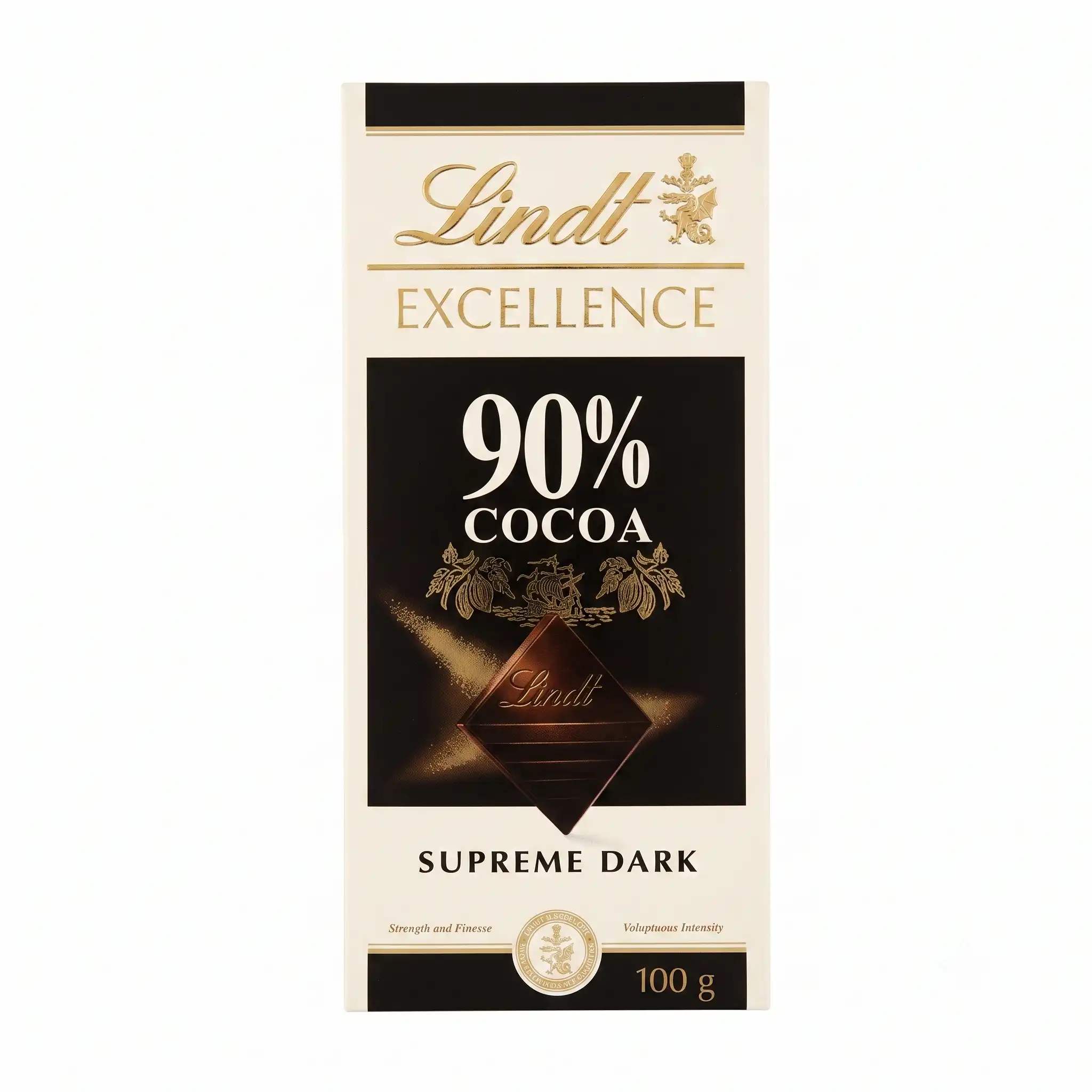 tablette de chocolat Lindt Excellence 90% Cacao Noir Suprême 100 G.
