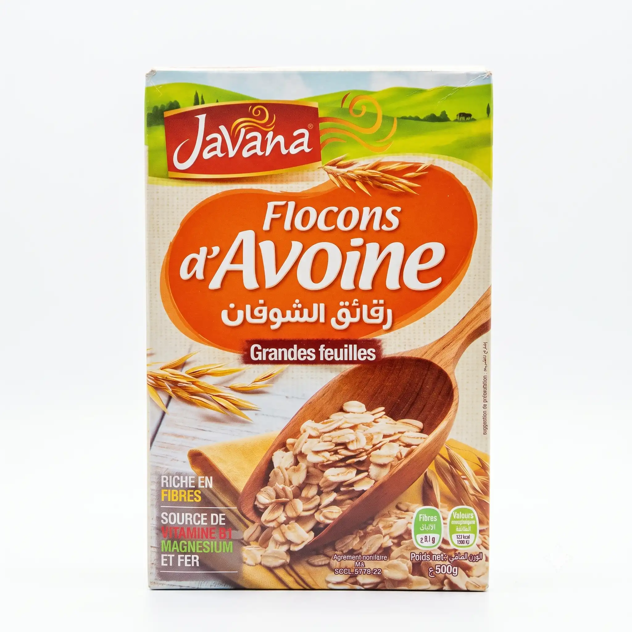 FLOCONS D’AVOINE GRANDES FEUILLES JAVANA 500G