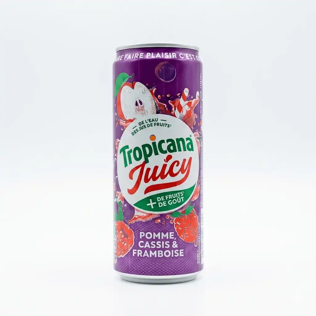 Tropicana Juicy Pomme, Cassis Framboise.