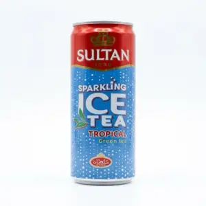 thé glacé pétillant au thé vert et aux fruits tropicaux