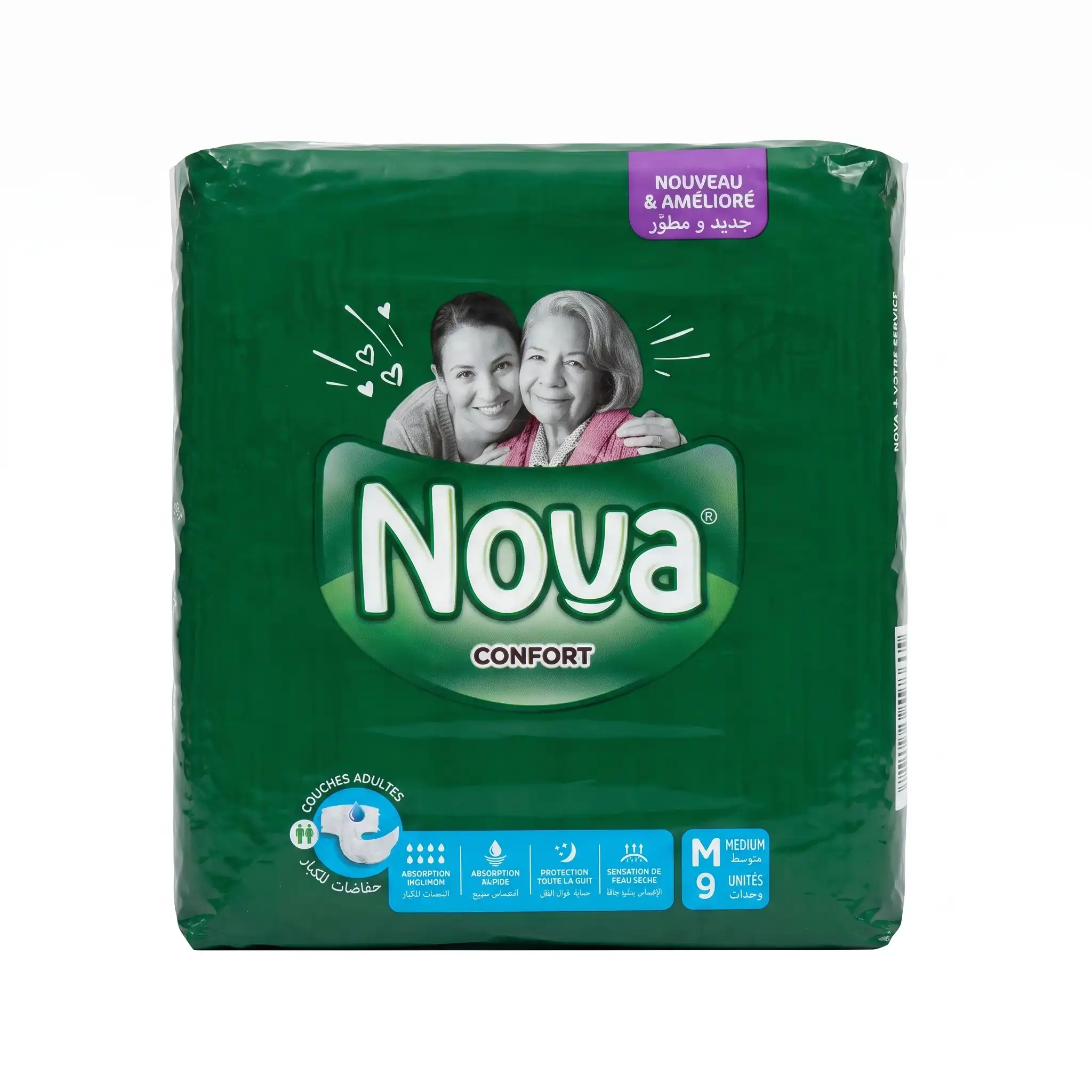couches adultes Nova Confort de taille Medium (M)
