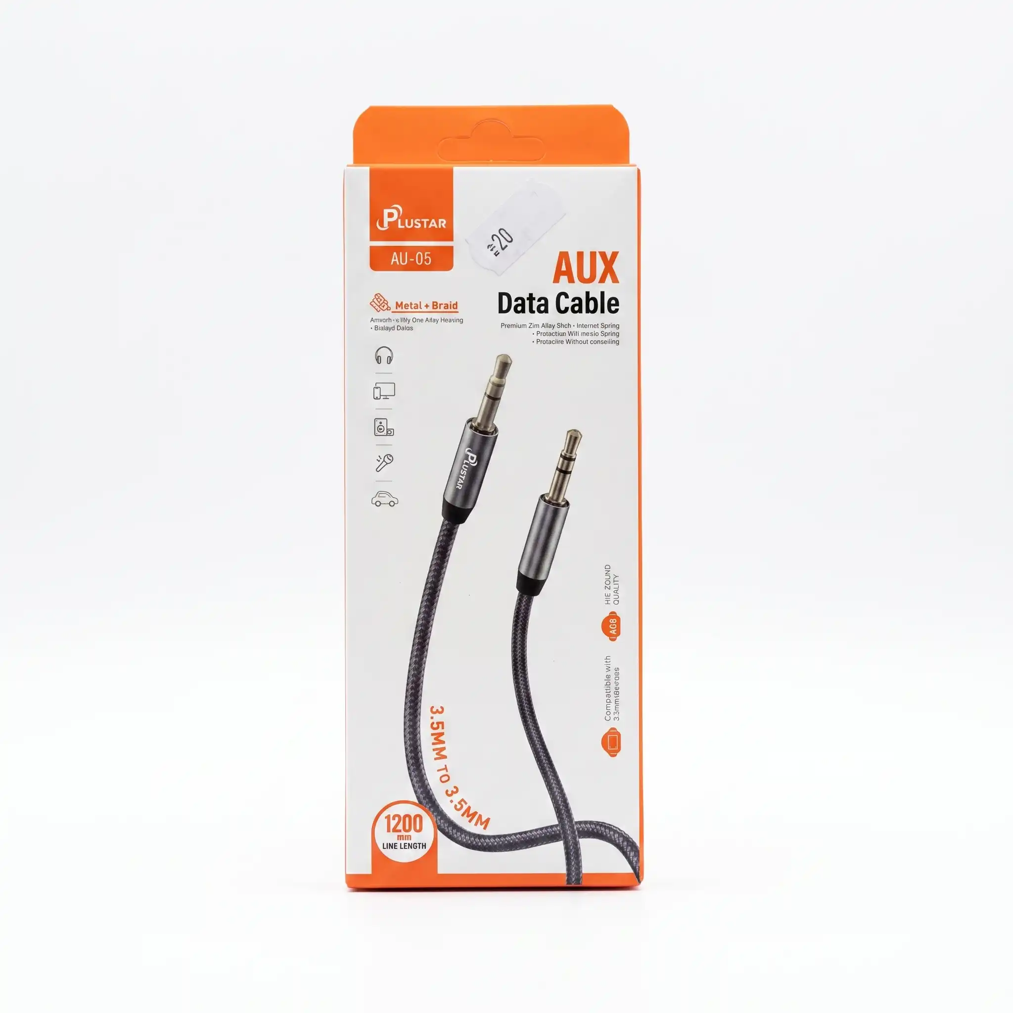 Câble Audio Auxiliaire Jack 3,5 mm Mâle-Mâle