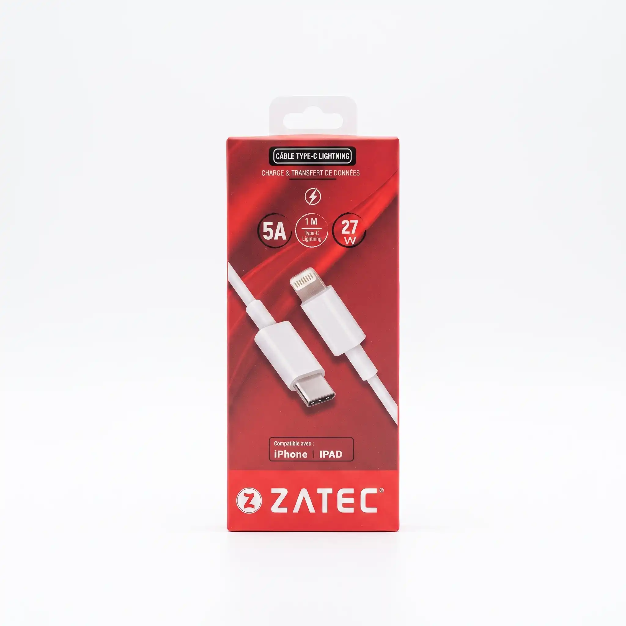 Câble Zatec Type-C vers Lightning 27W (Modèle Z-MV127W)