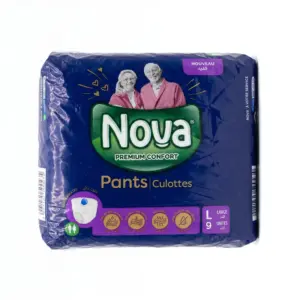 Nova Premium Confort Pants / Culottes (Taille L / Large, 9 Unités).